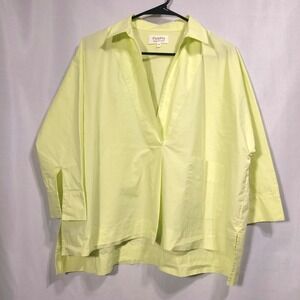Psophia Vazquez De Castro Women Medium Shirt Blouse High Low Collar Pleat Pocket